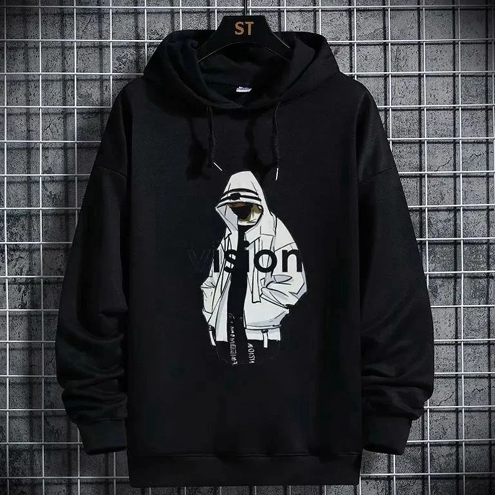 ₽ Sweater cowo aesthetic Switer Cowok Keren swetter pria Switer Hitam Hodie Cowok / Sweater hoddie p