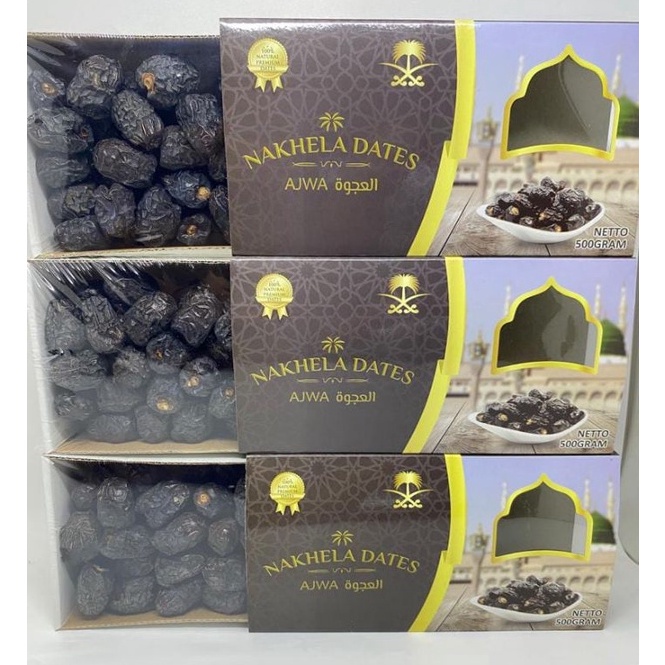 

Produk Premium.. 500gr Kurma Ajwa Madinah / Kurma Nabi Kemasan Eksklusif Nakhela Dates 67