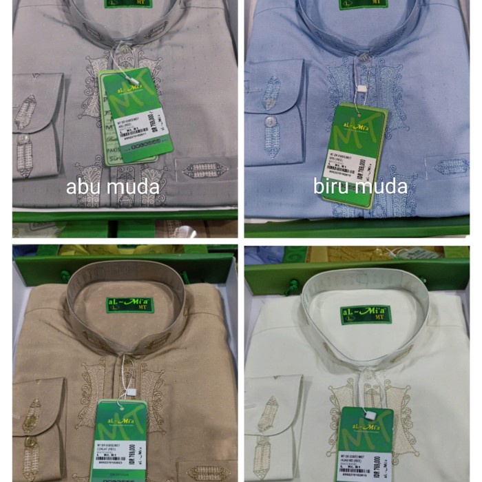Terlaris Baju Koko Al-Mia Putih Lengan Manset