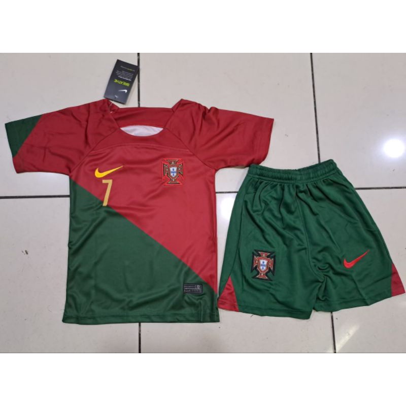 I9P JERSEY BAJU BOLA ANAK PORTUGAL HOME KIDS 2022 WORLD_CUP GRADE ORI RONALDO YL7