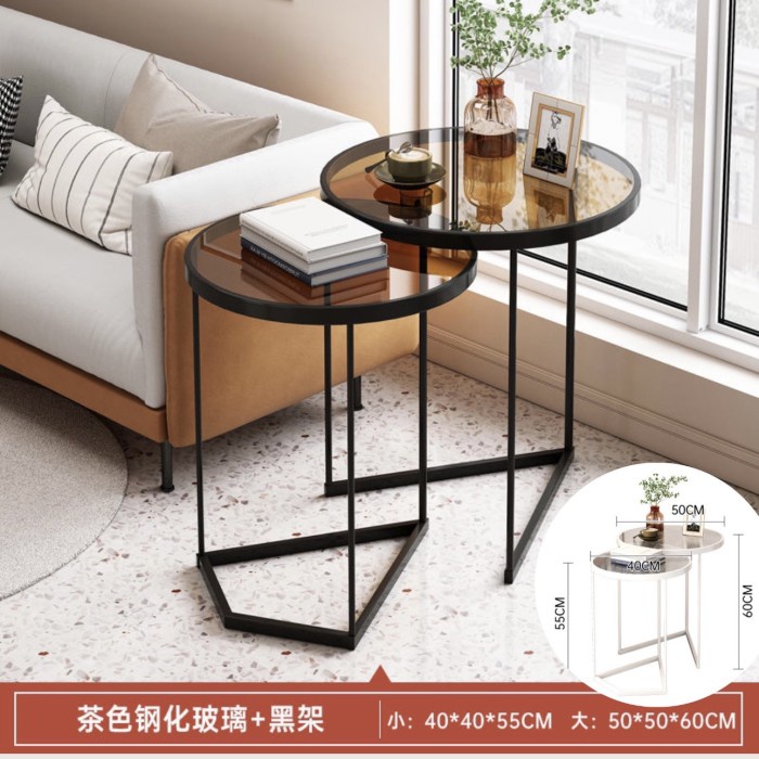 Best Seller Marble Coffee Table Gold Double Layer / Meja Samping / Meja Marble