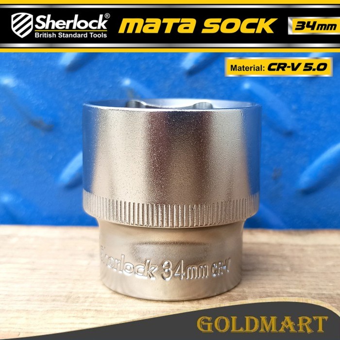 Kunci Shock 34 mm 6 PT / Sherlock Mata Sok/Sock 1/2 inch