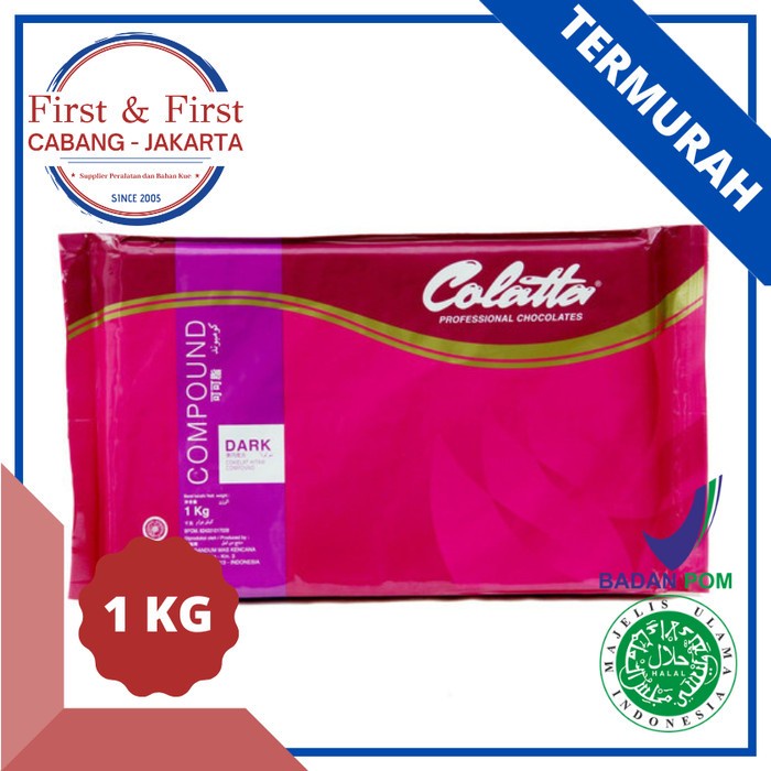 

Terlaris Colatta Dark Compound 1 Kg / Coklat Blok Colata Hitam 1Kg