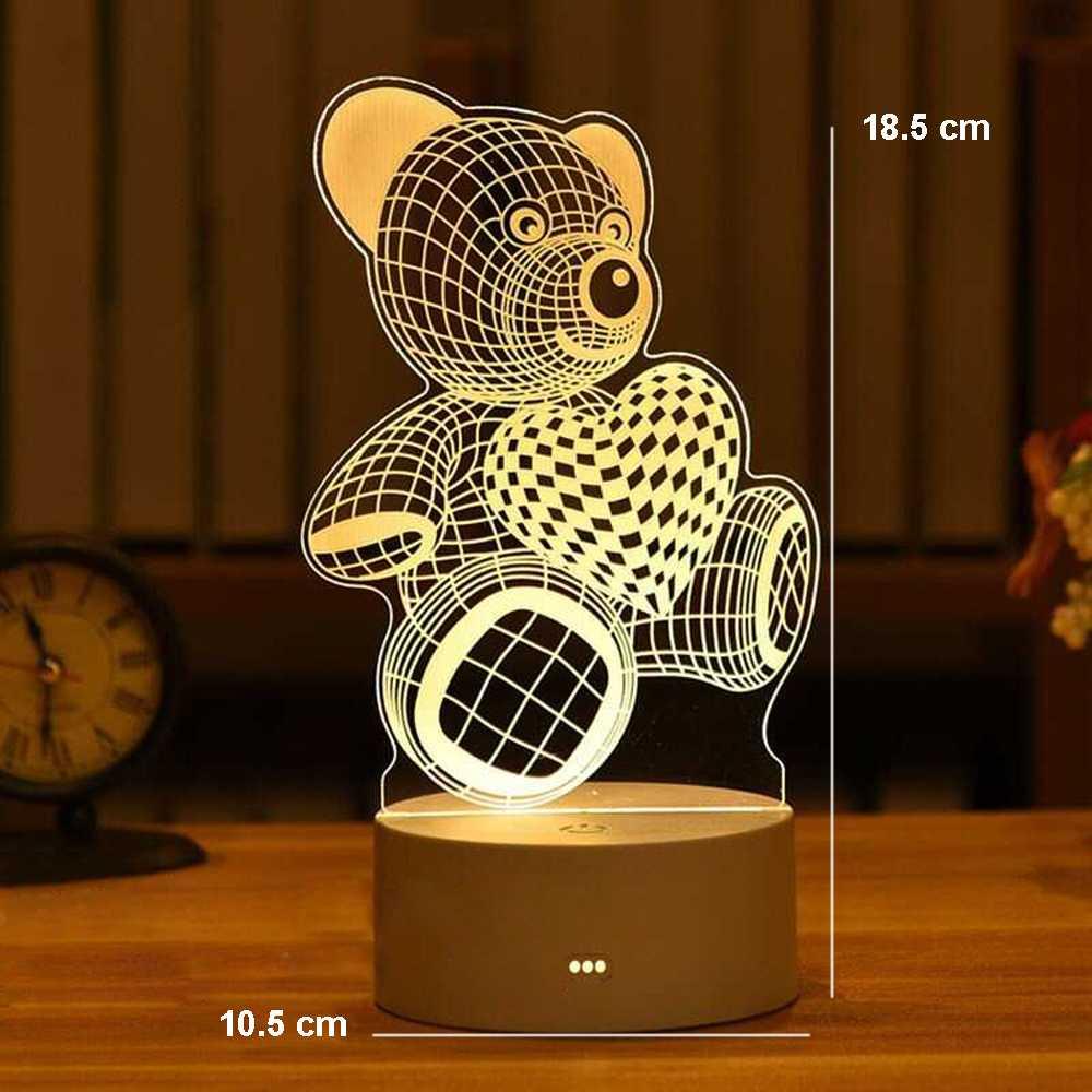 OKAL Lampu Hias Akrilik 3D Bear 3000K Warm White - J-001