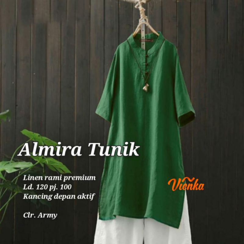 ALMIRA LONG TUNIK KATUN LINEN JUMBO LD 120 XXL
