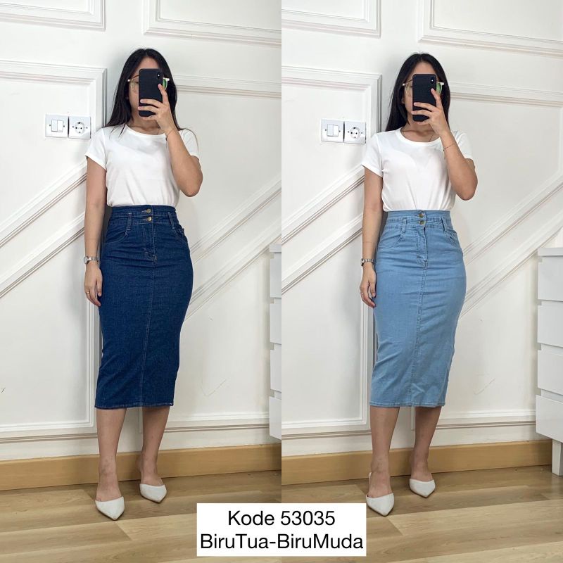 53035 DALLAS SKIRT I / Rok Jeans 7/8 Kekinian Premium