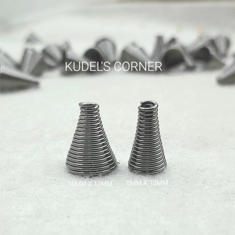 klep spiral kerucut/ penutup ujung tali/ bead cap/ end cap