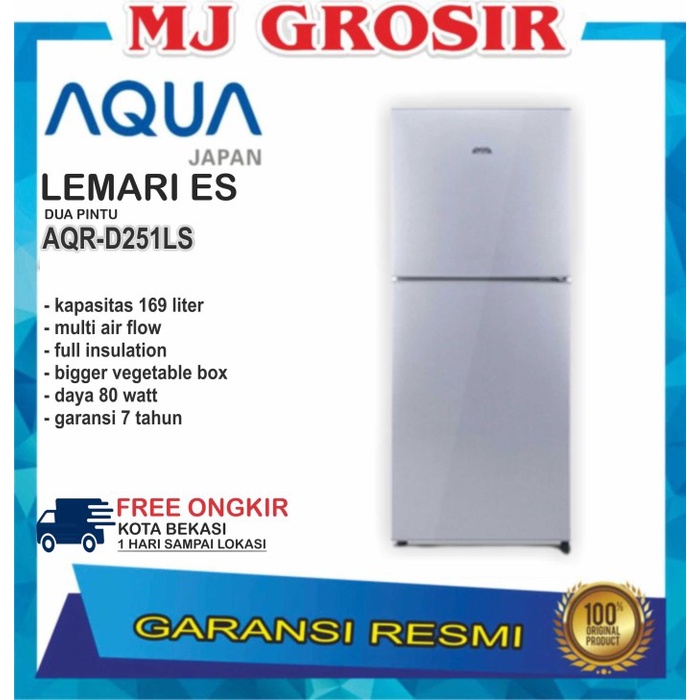 KULKAS AQUA JAPAN AQRD 240 LEMARI ES 2 PINTU AQRD240 LOW WATT