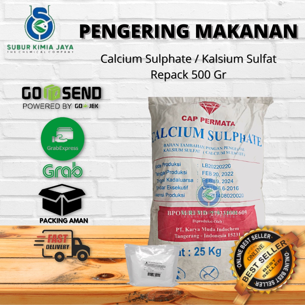 

Calcium Sulphate / Kalsium Sulfat / Calcium Sulfate Food Grade 500 Gr