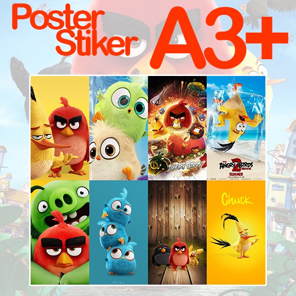 Sticker Poster AngriBird Angry Bird Angri red rovio a3 a3+ a4 custom hiasan rumah wall | decor home 