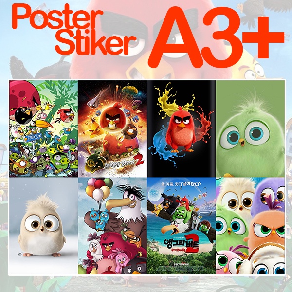 Sticker Poster AngriBird Angry Bird Angri red rovio a3 a3+ a4 custom hiasan rumah wall | decor home 