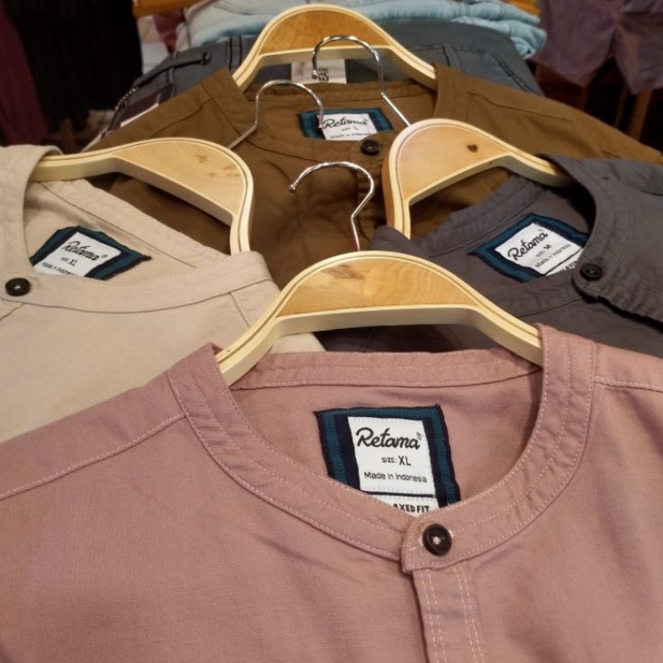5.5 COD Koko kancing setengah /  kemeja kemko polos casual /  kemeja kemko pria / kemeja retama / ke