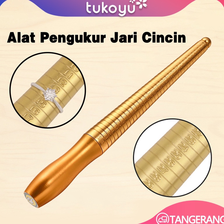 

YET Perhiasan Ukuran Jari Tongkat Pengukur Jari Logam Pengukur Cincin/Jewelry Finger Measuring Stick ↕Super Promo