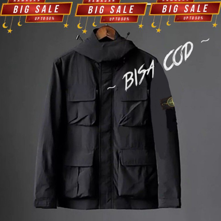 ykq57 STONE ISLAND - jaket parka stone island unisex anti air full teg jaket parka stone island pria