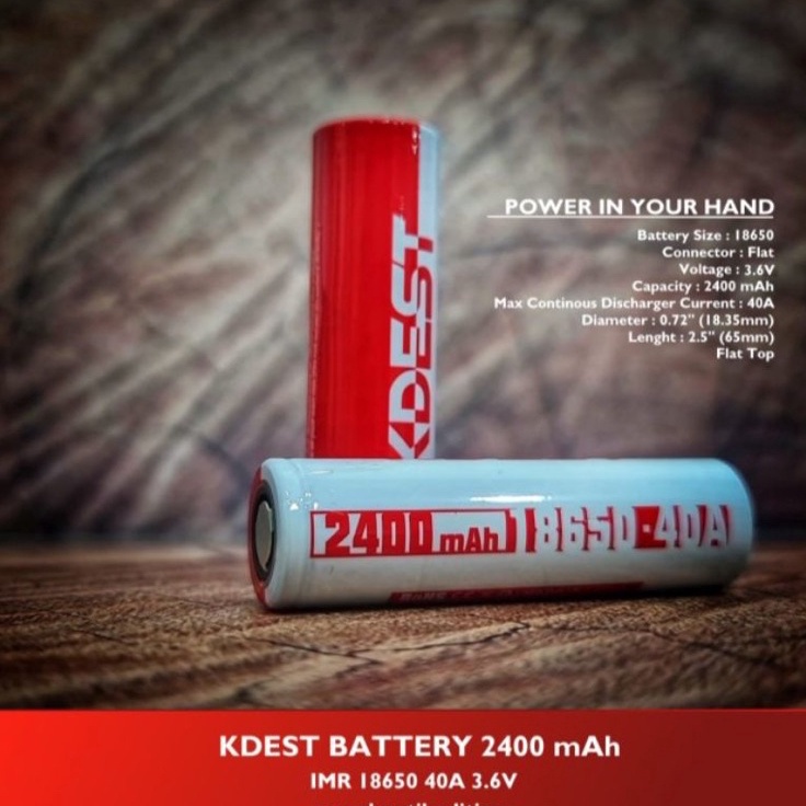 Terlaris Baterai Kdest Merah Putih 18650 2400mAh Authentic [SATUAN]