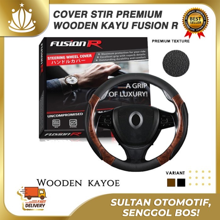 Terlaris Innova Zenix Cover Sarung Stir Setir Mobil Wooden Kayu Kulit Fusion R