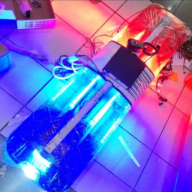 Lampu Linght Bar Mobil Polisi Patwal Biru Merah+Toa Sirine Biru Merah