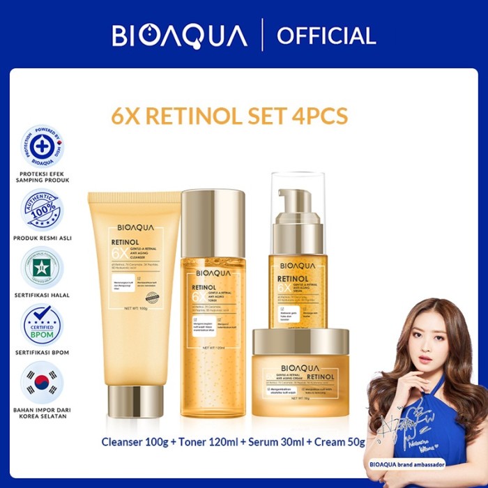 Bioaqua 6X Gentle-A Retinol Anti Aging Paket Skincare Set