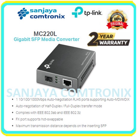 TP-LINK Media Converter Gigabit SFP TL-MC220L