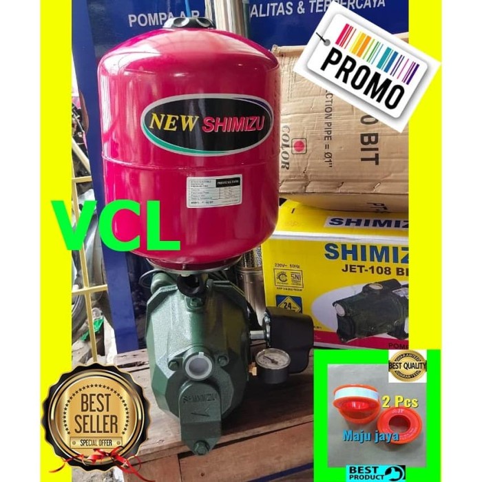pompa air dorong otomatis shimizu semi jet 100 tabung national booster