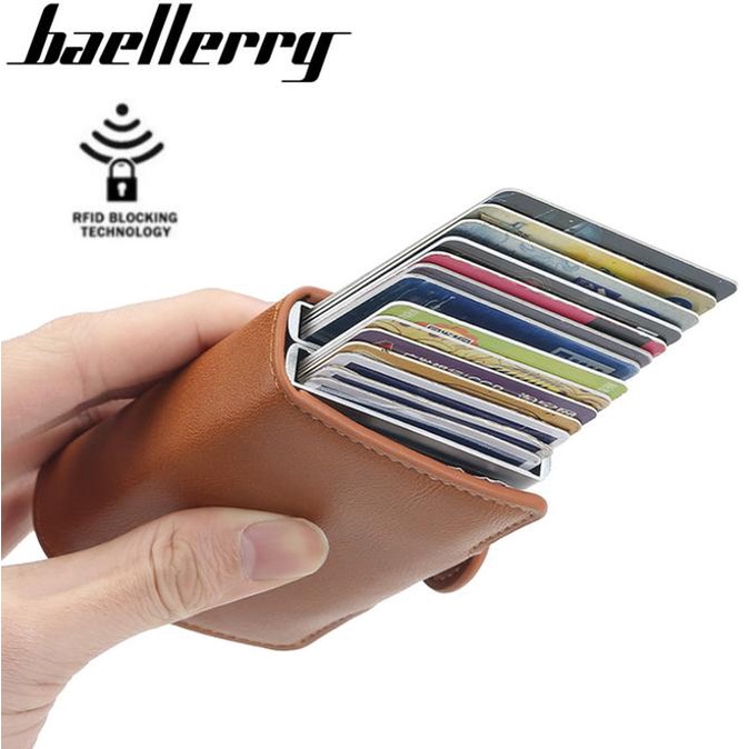 

Baellerry RFID Anti Theft Card Double Card Dompet Kartu Import BLY38