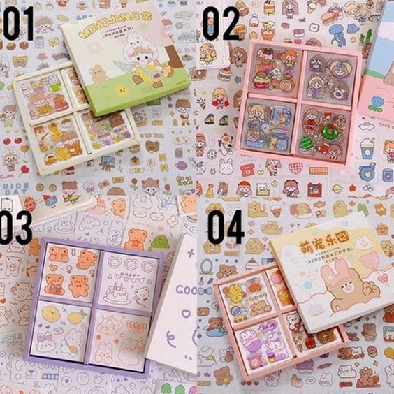 

✨ 7.7 LKM269 100 Lembar Stiker Motif Kartun Korea Lucu Anti Air Dekorasi Handbook Scrapbook DIY Waterproof [1KG 9PC] IBU&BAYI