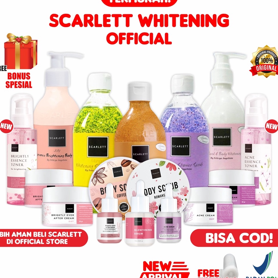 ☈Dijual Murah✮ 9EHSL Scarlett Whitening Official SALE BPOM Paket Scarlet Serum Cream Hand Body Lotio