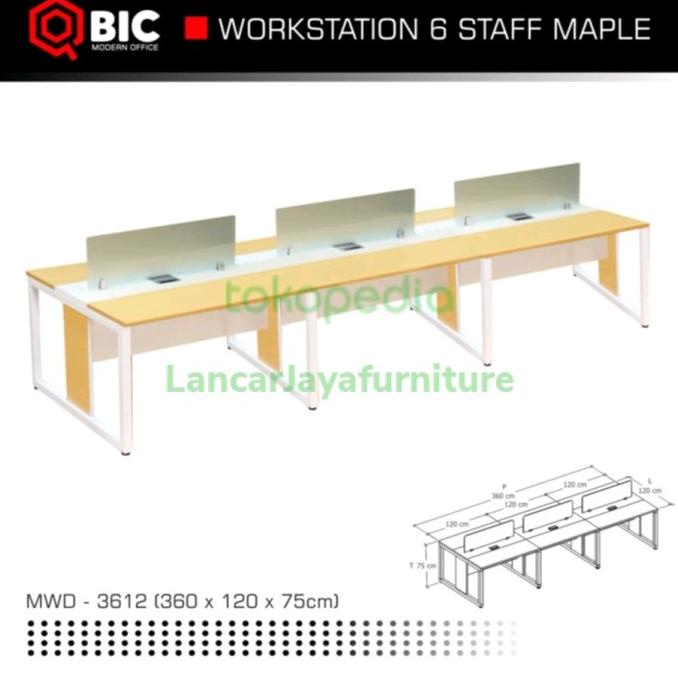 Meja Kantor Partisi /Meja Kerja 6 Staf