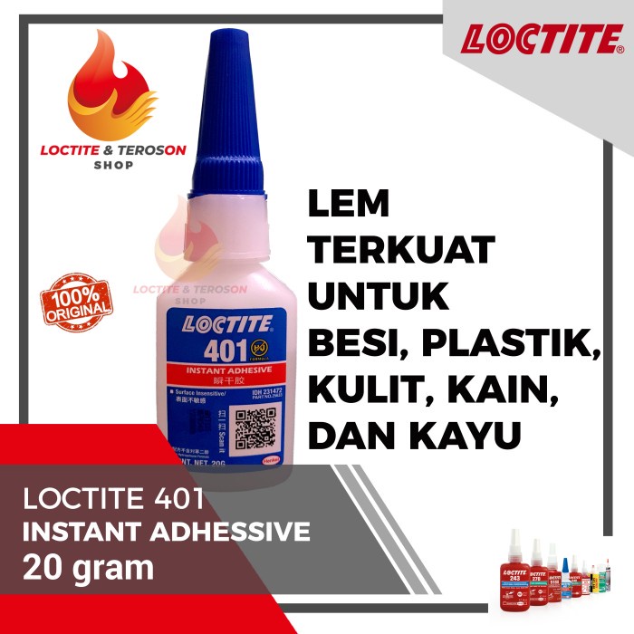 

Aurealiamall Lem Besi Plastik Kain Kayu Serbaguna Loctite 401 20Gr Kuat Dan Bening