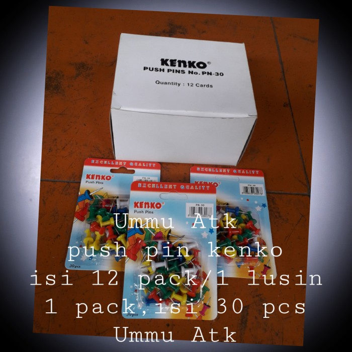 

Terlaris Push Pin Kenko Harga Untuk 12 Pack,1 Pack Isi 30 Pcs
