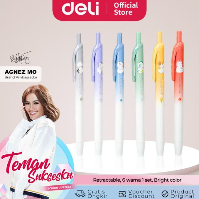 

Deli Penanda Cetek / Retractable Highlighter 6 Warna Cerah Kartun S117