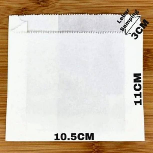 Populer Paper Bag Kecil 100 Lembar / Kantong Kertas Putih Packaging Kemasan Makanan Roti Fried Chick
