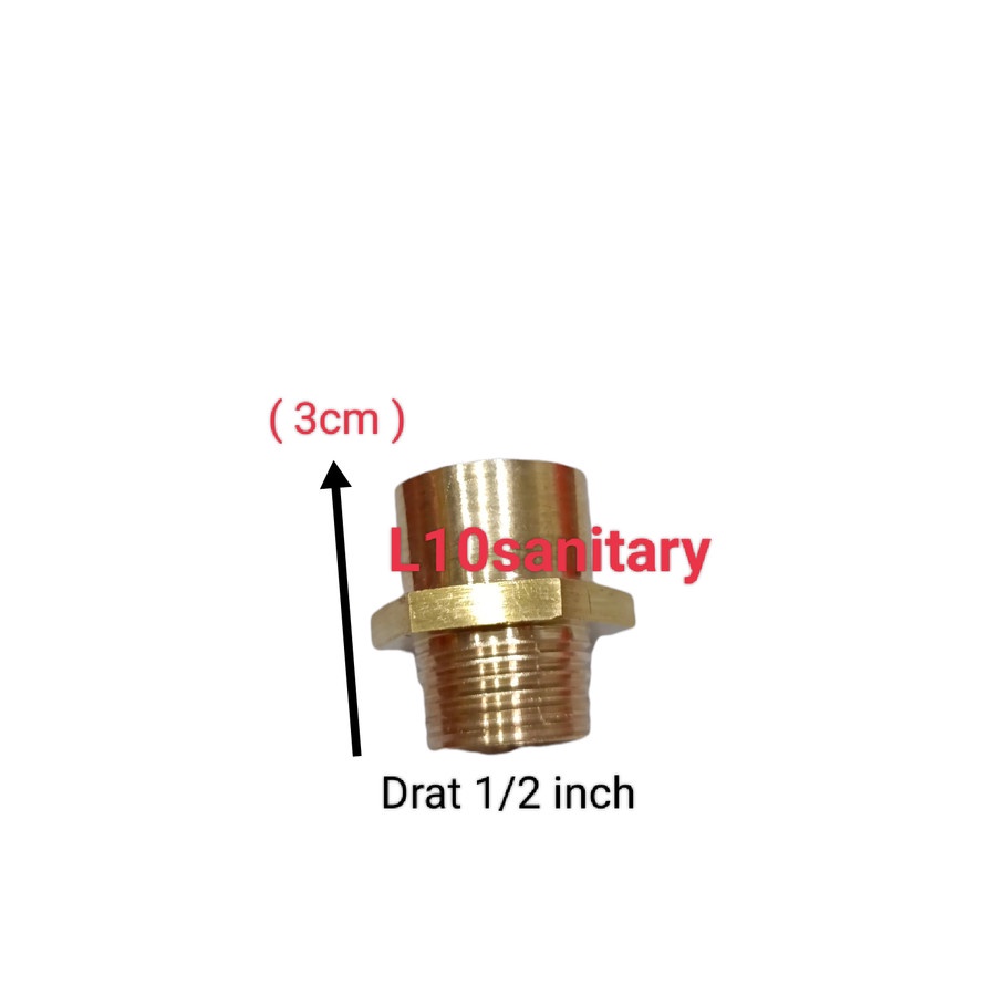 KUNINGAN Sok Sambungan Kran Keran KUNINGAN Asli Panjang Ukuran 1/2" Inch