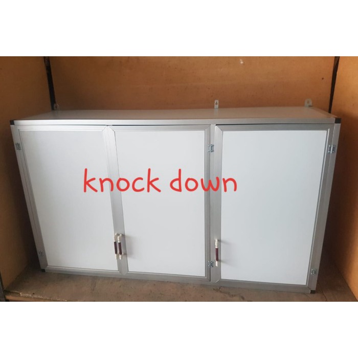 Rak Gantung Lemari Dapur Kitchen Set Atas Aluminium Acp 3 Pintu Polos
