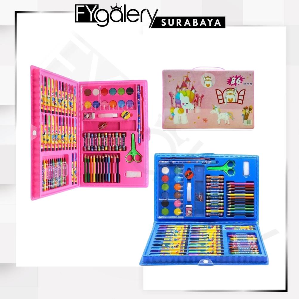

FYGALERYSURABAYA Crayon Set Isi 86 Pensil Warna Cat Air Alat Lukis Karakter Stationary Color Pencil