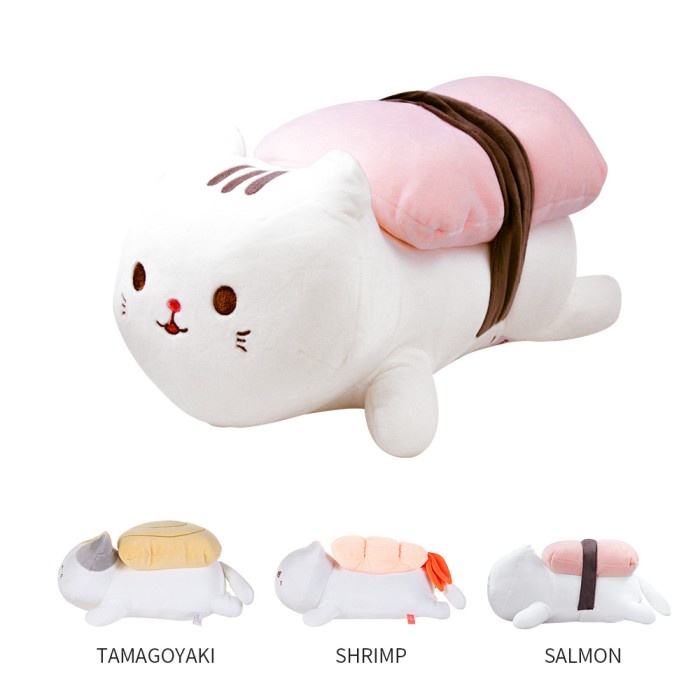 Miniso Offical Sushi cat plush toy boneka lucu anak toys - Salmon