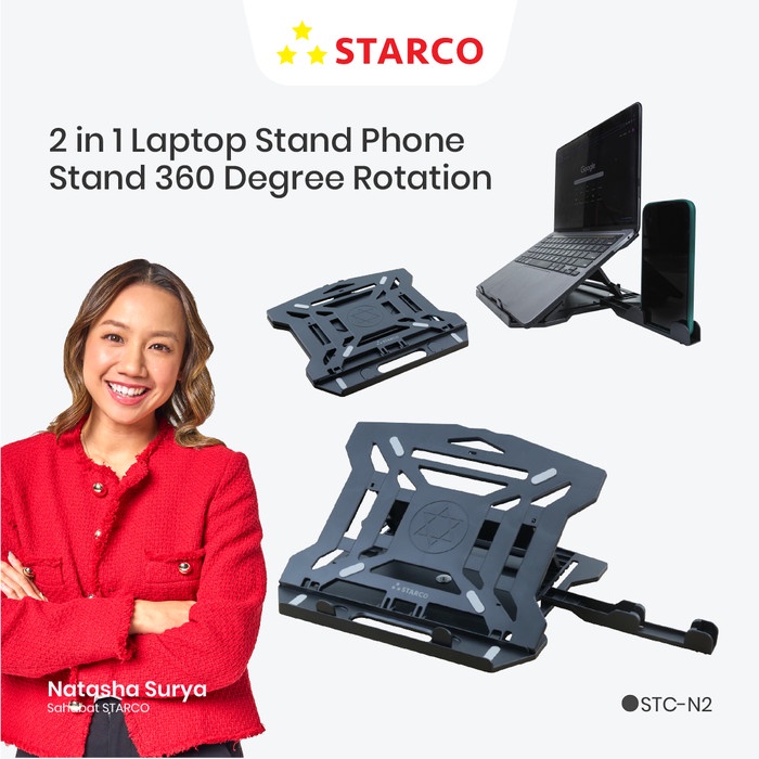 Terlaris Starco 2 In 1 Foldable Laptop Stand Holder Hp Tablet Stand Meja Laptop