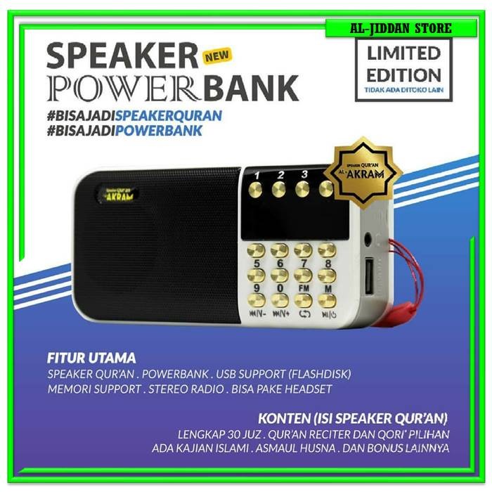 Speaker Al-Quran Digital Tahfidz 30 Juz Traveller Power Bank Al-Akram