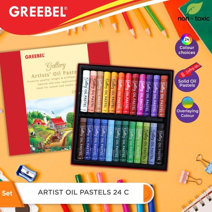 

GREEBEL Crayon Krayon ARTIST OIL PASTEL(24 Warna)untuk Anak non toxic