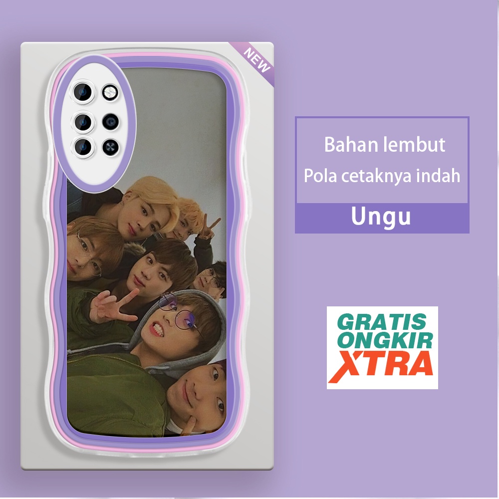 Mulia Infinix Note 8 10 Pro 11 NFC 12 G88 smart 4 4c 5 6 plus Casing Ponsel  Pola BTS Korea  warna-w