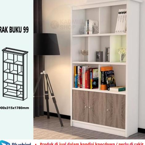 

Rak Buku Serbaguna Minimalis 99 Lemari Besar Multifungsi 90X32X178Cm