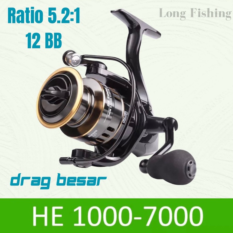 TERBAIK|| Reel Pancing Metal HE HD SERIES 500 - 7000 Max Drag 10Kg HE500 HE800 HE1000 HE2000 HE3000 