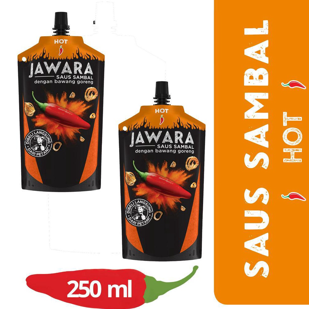 

Best terlaris Jawara Saus Sambal Bawang Goreng Hot Pouch 250ML Twin Pack HFM