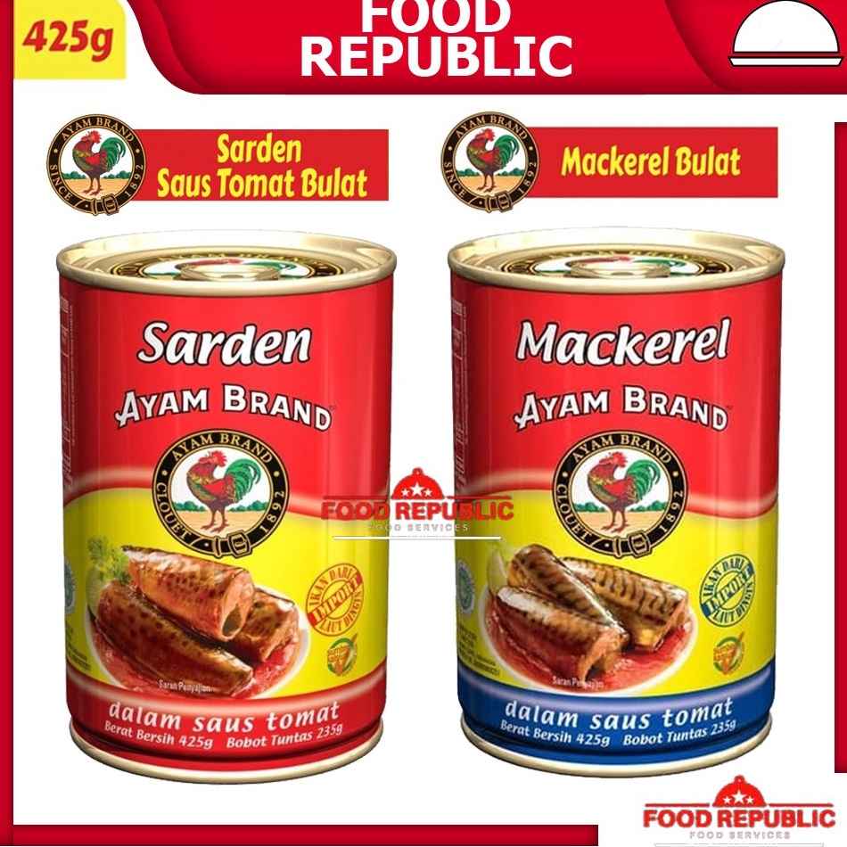 

[KODE PRODUK WERQL7362] AYAM BRAND 425 GR IKAN SARDINES / MACKEREL KALENG SARDEN FISH TOMAT