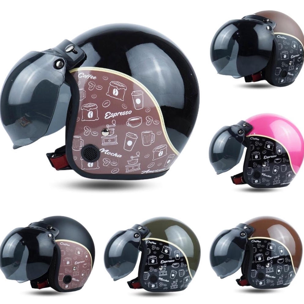 TERLARIS|| Helm Bogo Motif Kopi Doraemon Panda Retro Dewasa SNI