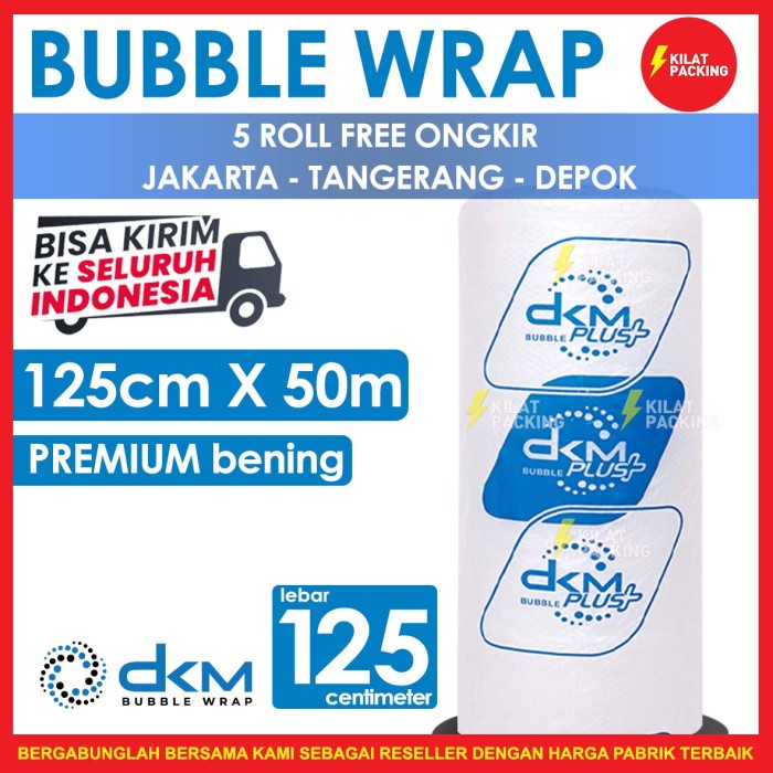 

Bestseller Bubble Wrap Bening Biru Murah Premium (Ojol) 125 Cm X 50 M