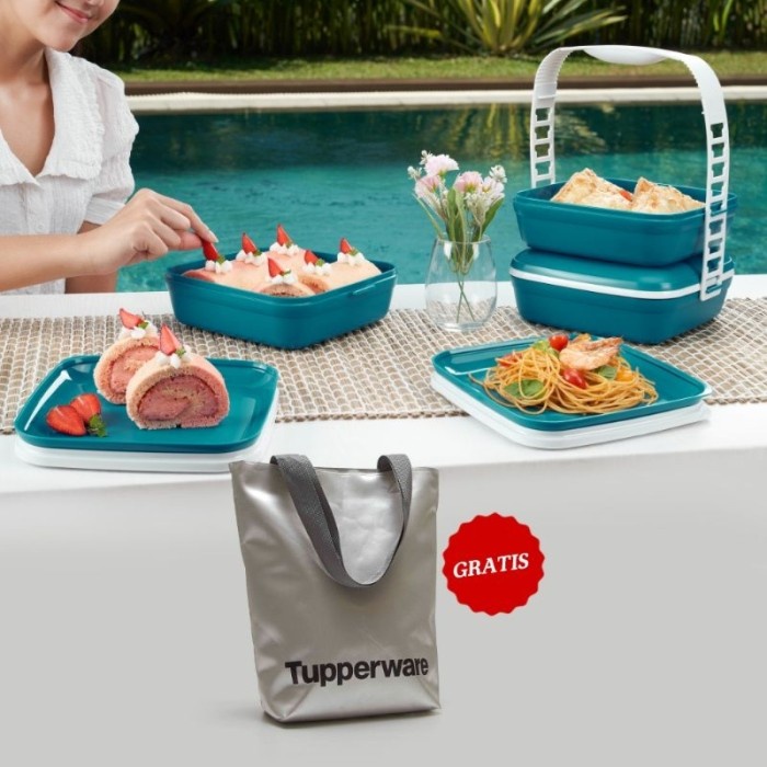 Terlaris Rantang Susun Tupperware Picnic Set Trio