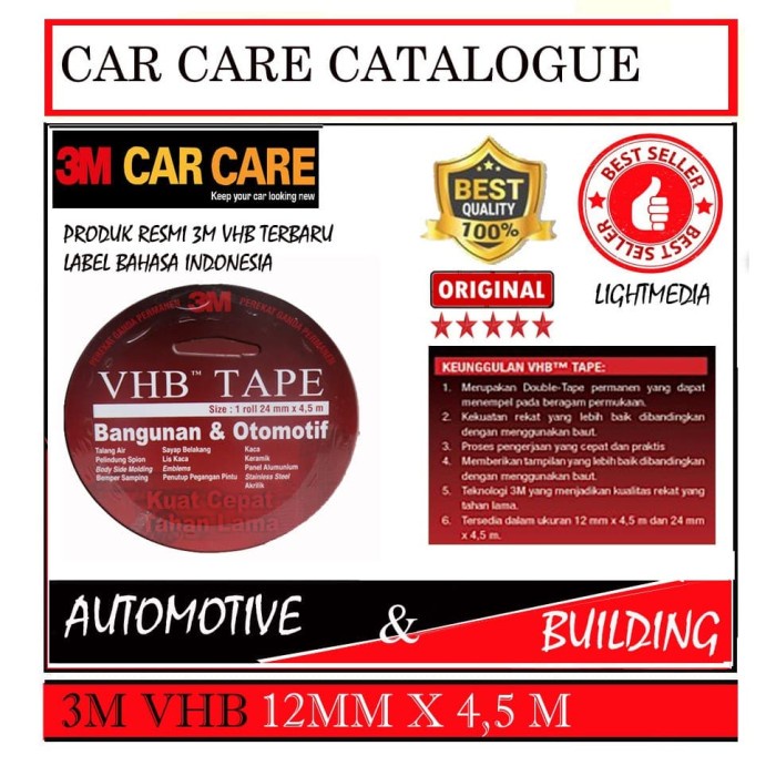 

Terlaris Double Tape Vhb 3M Original 12Mm X4,5M