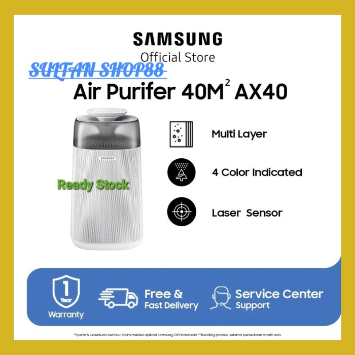 Terlaris Samsung Air Purifier Ax40R3030Wm/Ax3300 (40 M2)