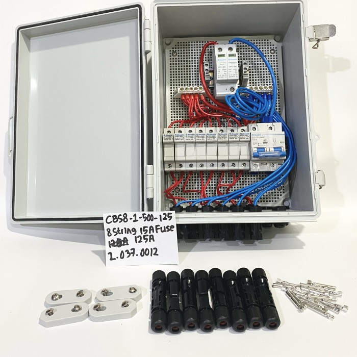 Terlaris Slocable Pv Combiner Box 8 Strings 500V Dc Fuse 125A Surge Protector